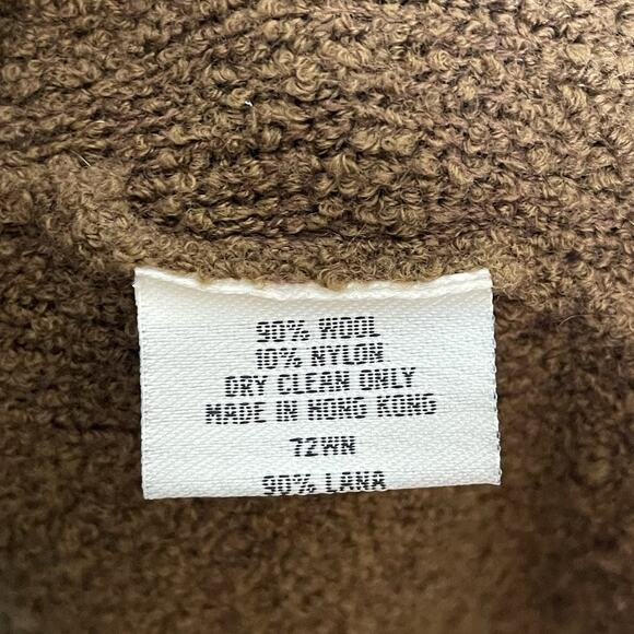 EILEEN FISHER Women's Brown Wool Blend Cowl Neck Wrap Snap Duster Cardigan Sz M - Picture 7 of 7